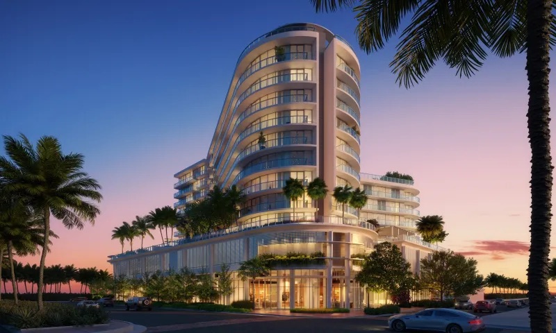 Render oficial de 7200 Collins Miami Beach, el condominio de 12 pisos en Collins Avenue y la calle 72 en North Beach
