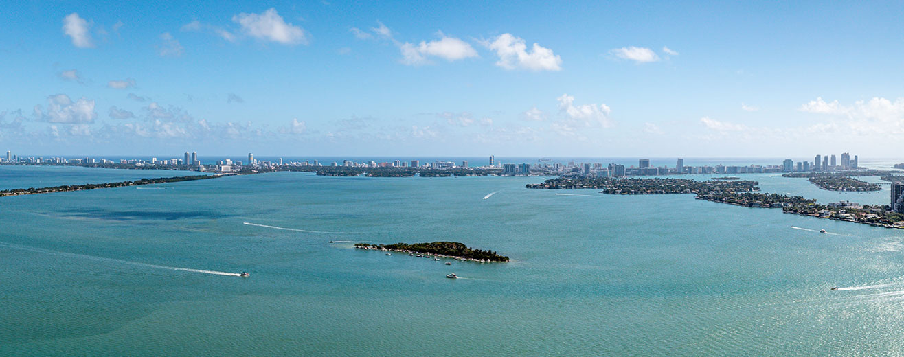Aria Reserve Miami panoramic Biscayne Bay and ocean view