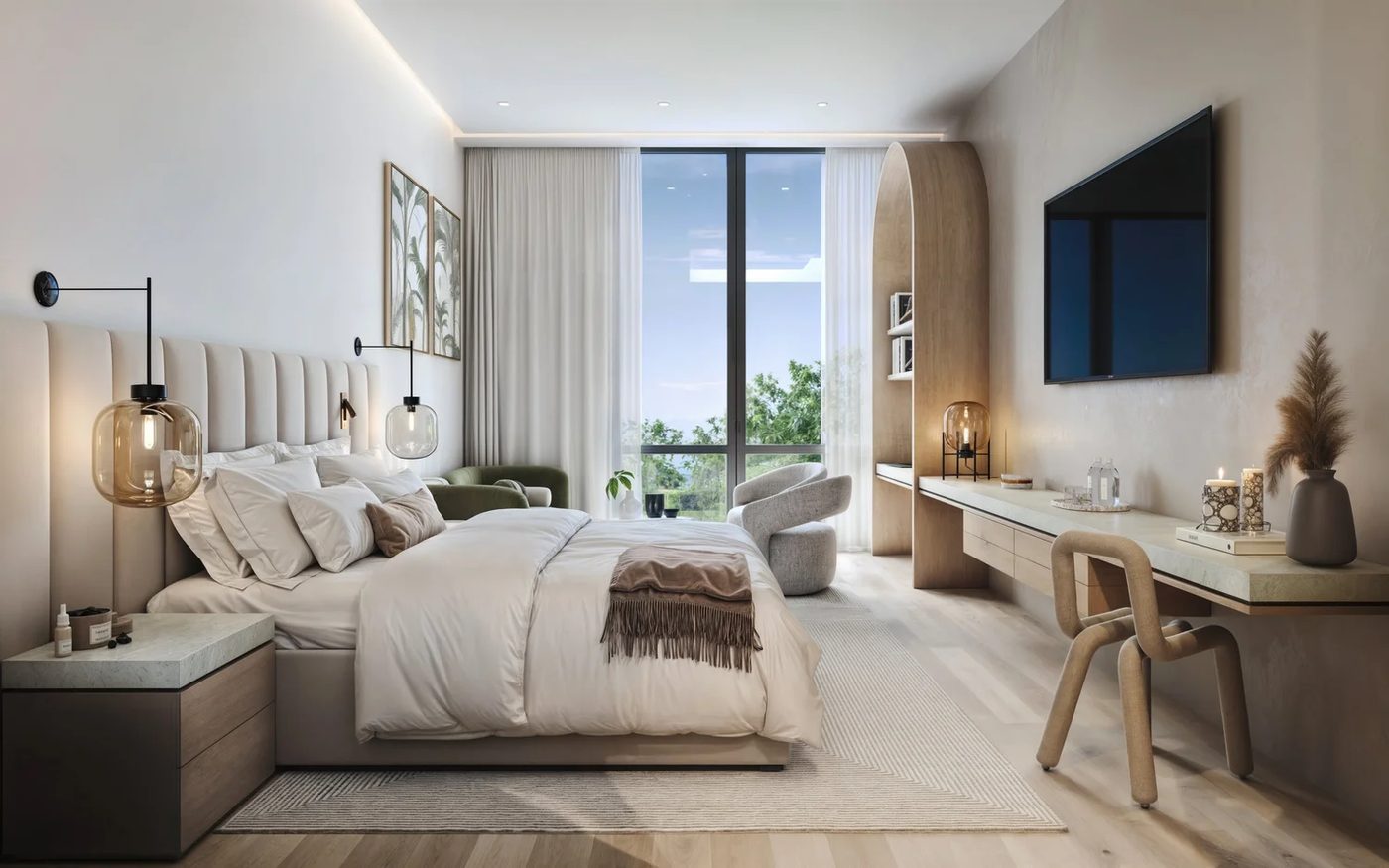 Estudio amueblado en Atelier Residences Miami, render