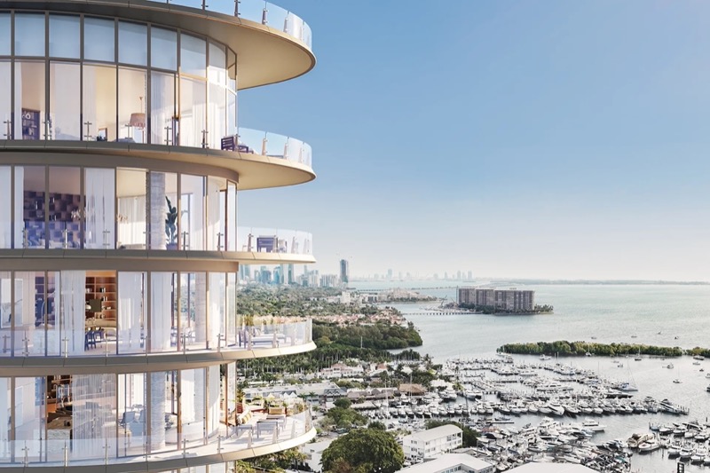 Four Seasons Private Residences Coconut Grove bayfront tower rendering, 2699 South Bayshore Drive Miami