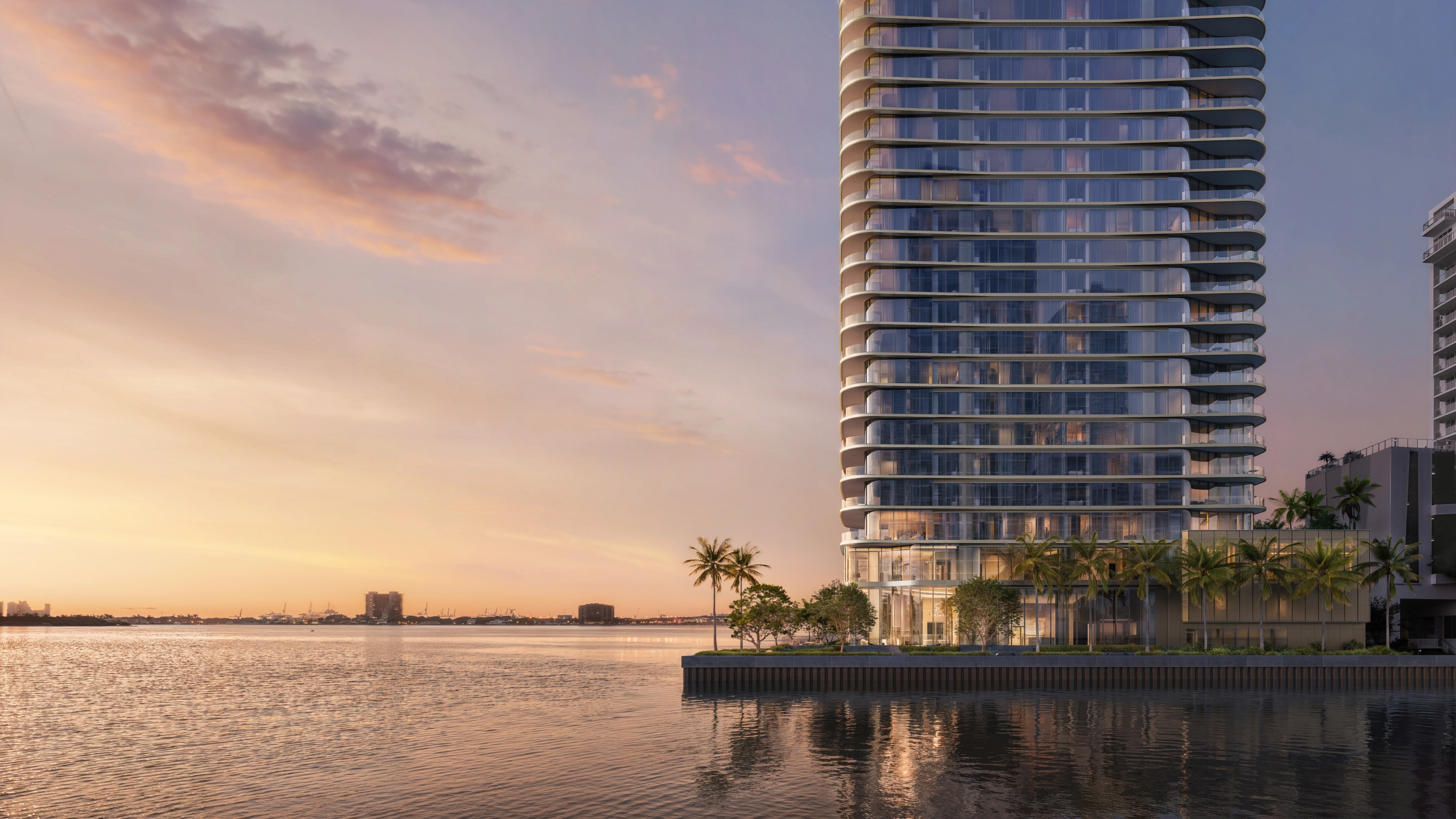 LILLI Edgewater Miami official rendering, 53-story curvilinear waterfront tower on Biscayne Bay at 717 NE 27th Street