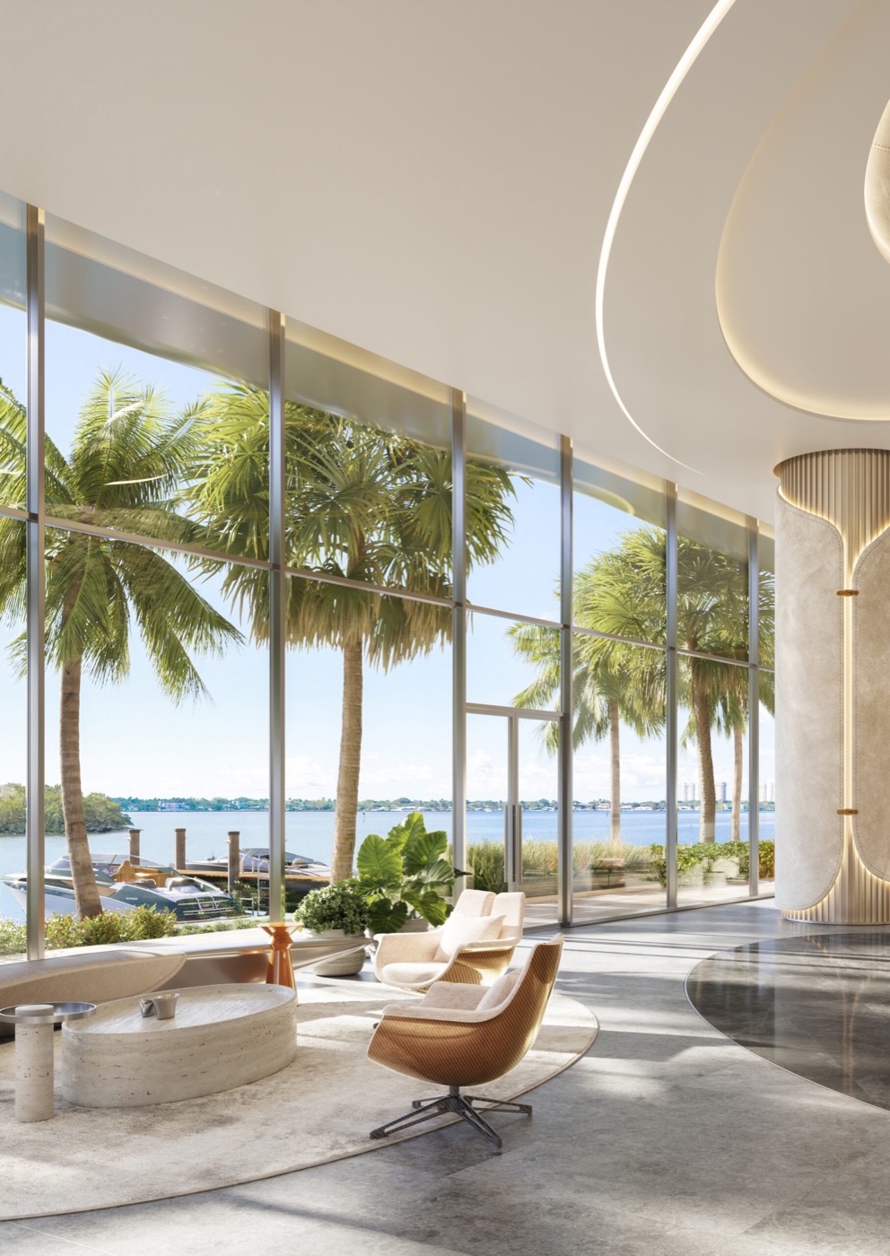 Pagani Residences render do lobby a beira-mar com concierge 24 horas
