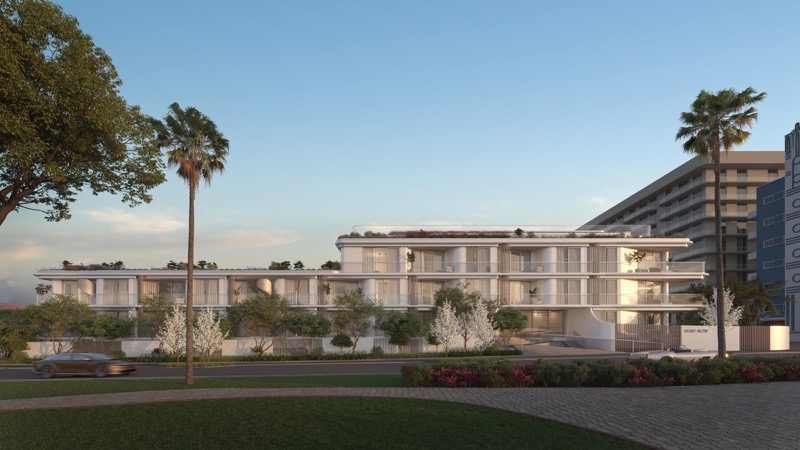 Surf Row Residences rendering, 24-home boutique condominium at 8800 Collins Avenue Surfside