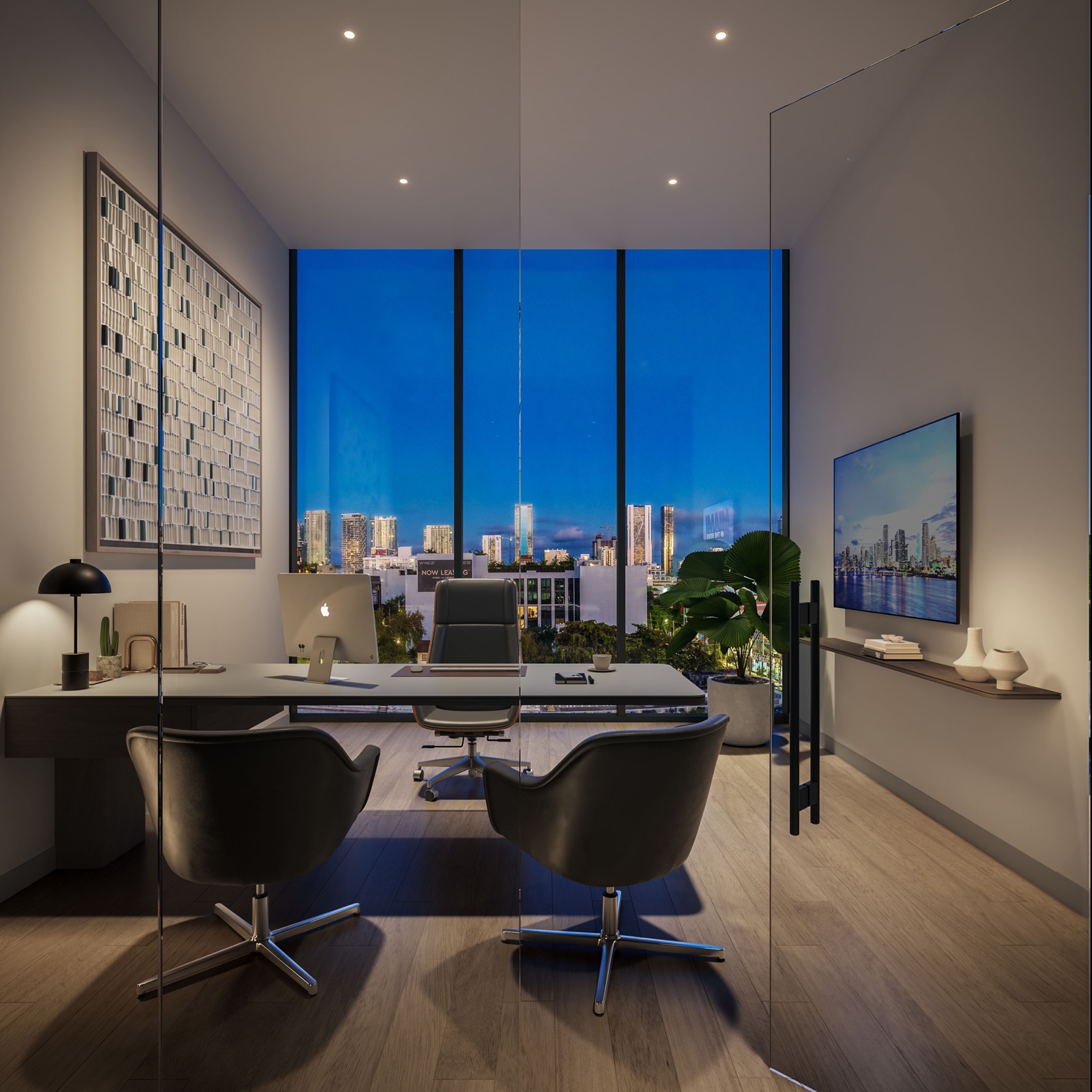 Renderização de escritório em escritura no TwentySixth & 2nd Wynwood Residences, liberado para Airbnb