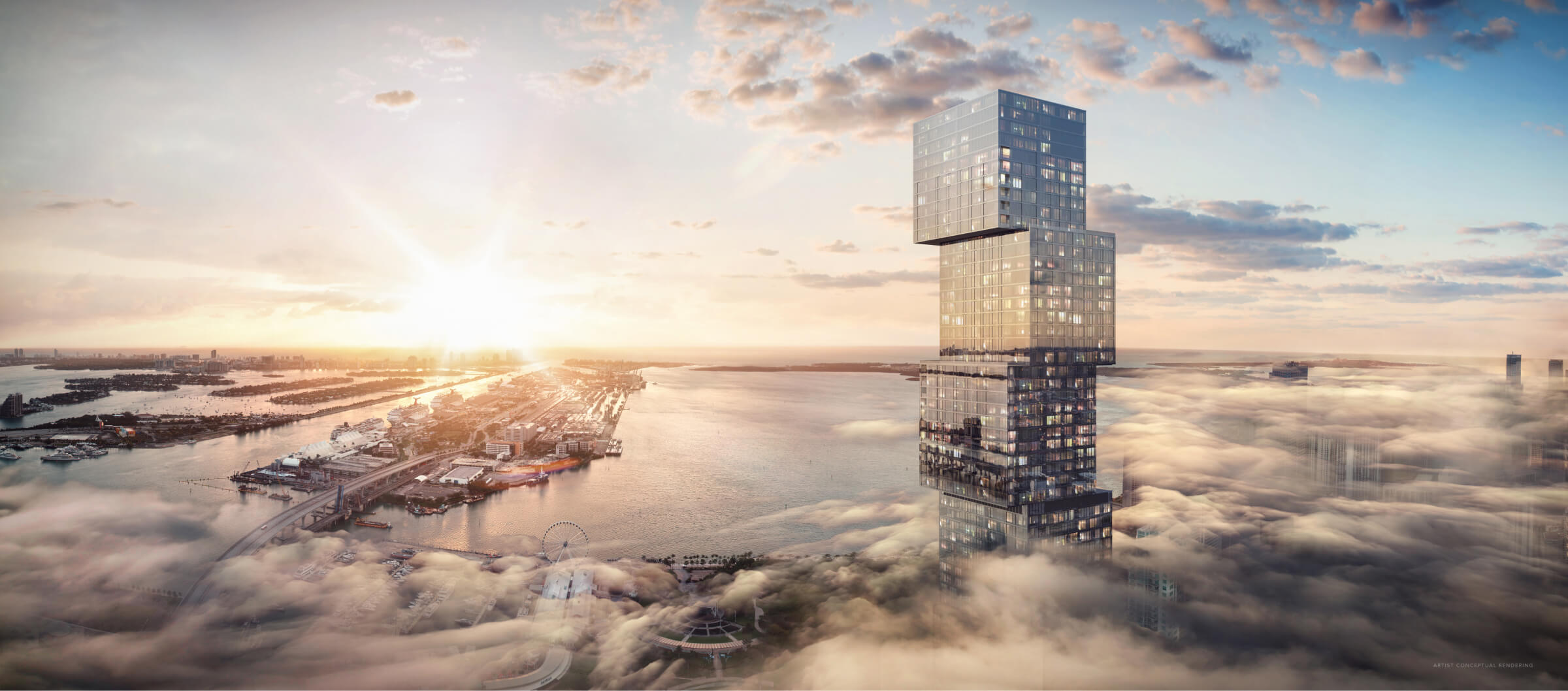 Waldorf Astoria Residences Miami tower exterior official rendering