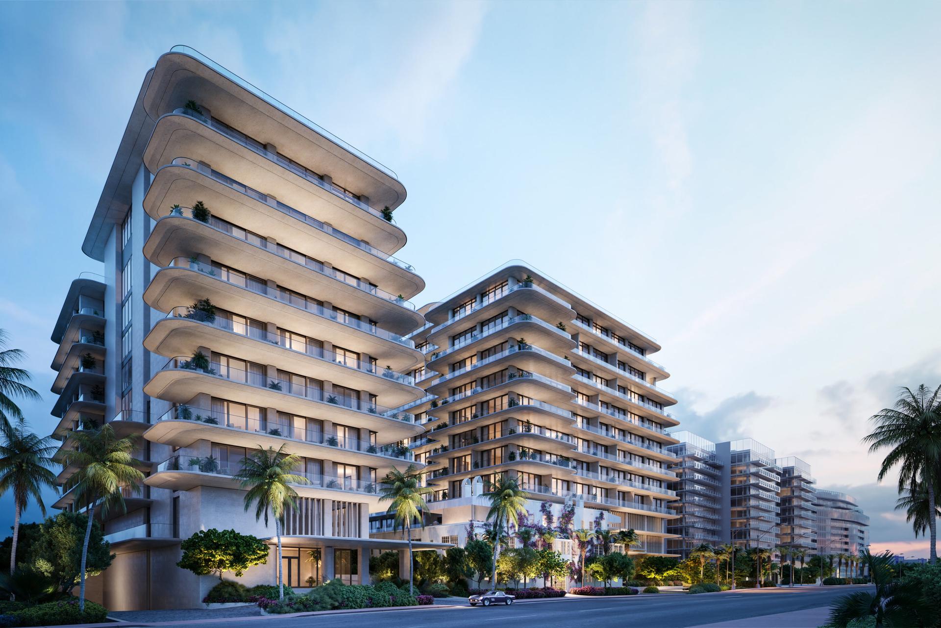 Seaway North at The Surf Club, Surfside. Fort Partners dual-tower oceanfront development at 9165 Collins Avenue