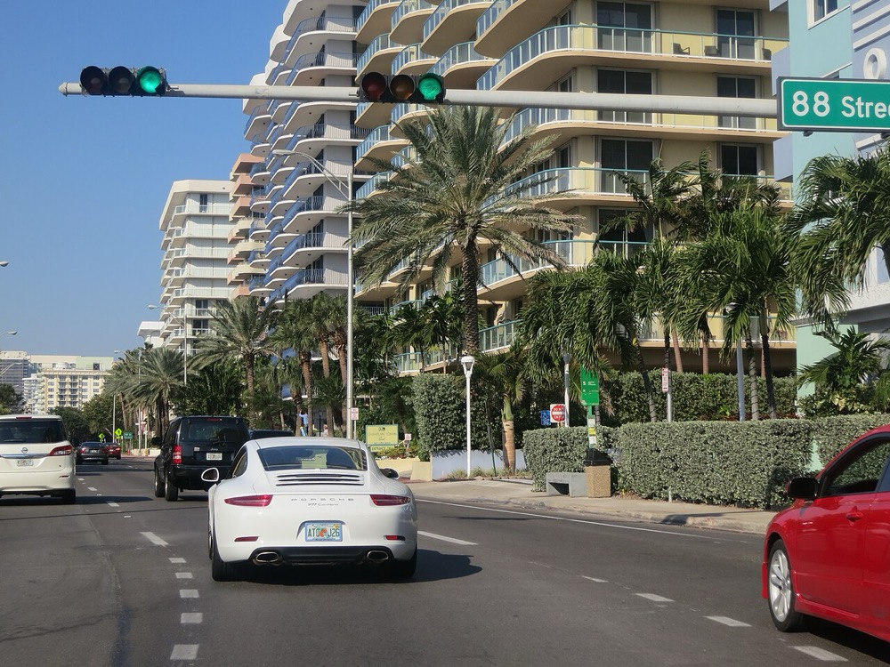 Condominium buildings along Collins Avenue in Surfside, Florida