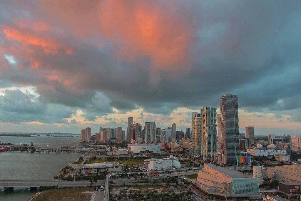 Downtown Miami at dusk