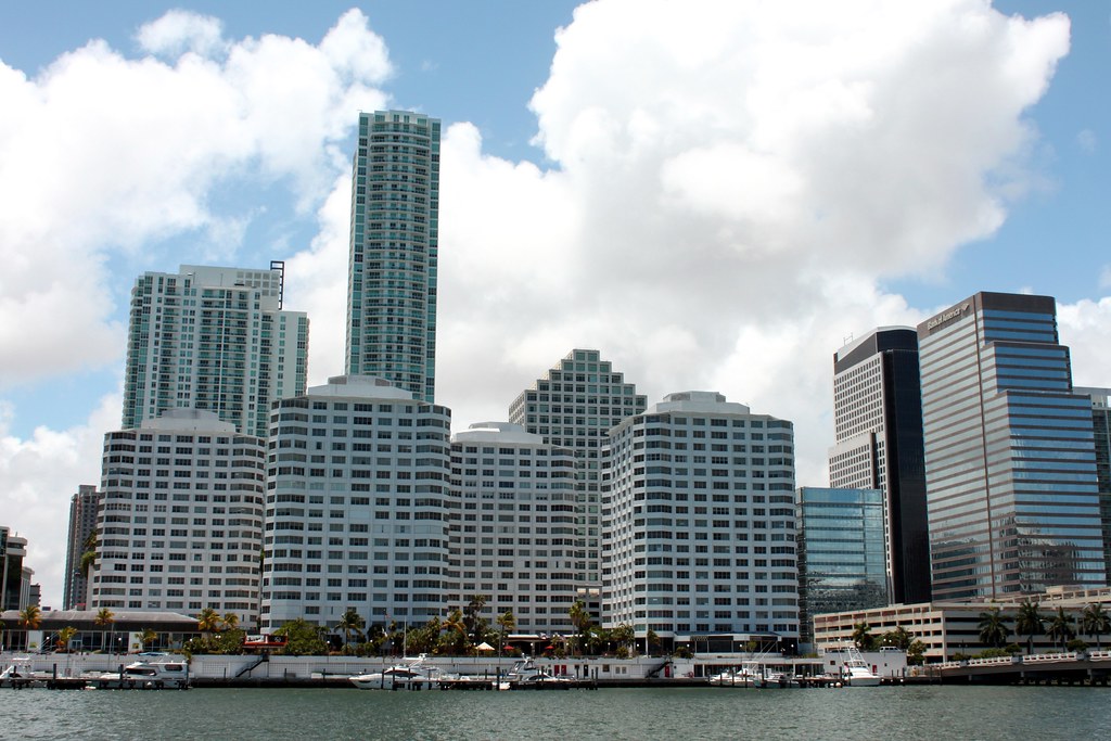 Downtown Miami waterfront condominium towers on Biscayne Bay, the existing condo inventory an assignment competes against