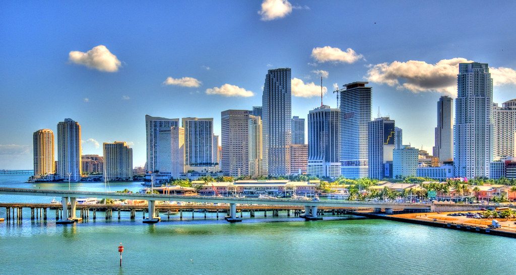 The Miami skyline over Biscayne Bay