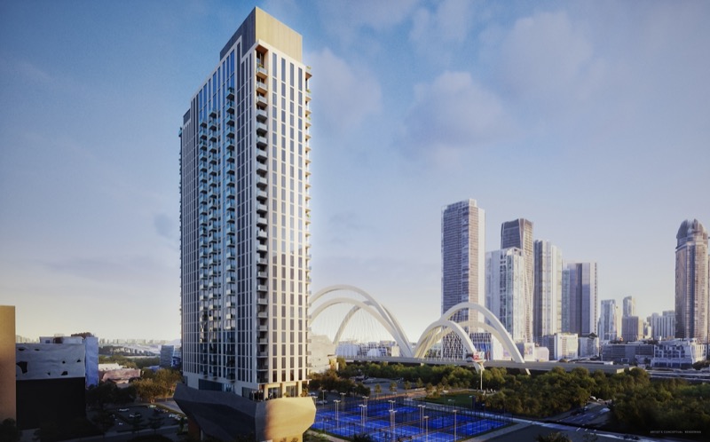 Render de la torre de condominios 14 ROC, 125 NE 14th Street Downtown Miami Arts and Entertainment District