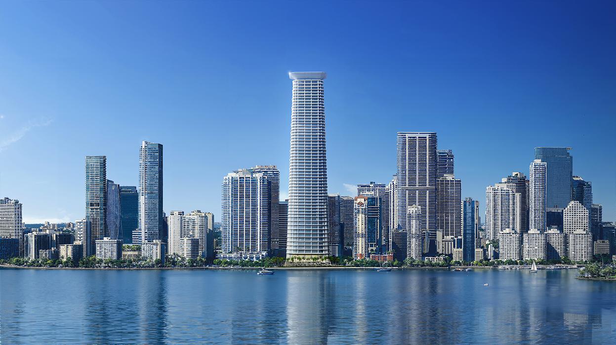 Render oficial da torre Citadel Global Headquarters de 54 andares em 1201 Brickell Bay Drive, Miami