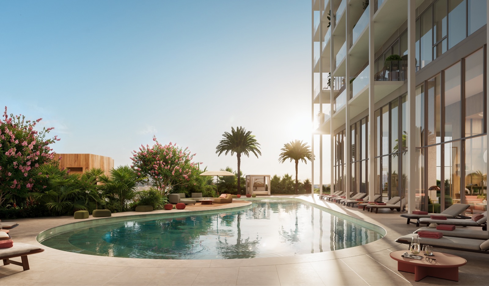 Ombelle Fort Lauderdale Sky Deck pool rendering above downtown Fort Lauderdale