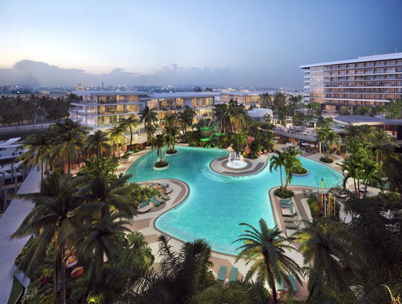 Render de las torres frente al agua de Pier Sixty-Six Fase 2, Harbor Beach Fort Lauderdale